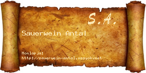 Sauerwein Antal névjegykártya